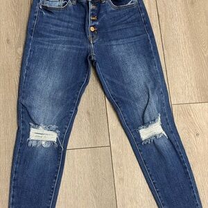 KanCan Dark Blue Distressed Skinny Jeans
